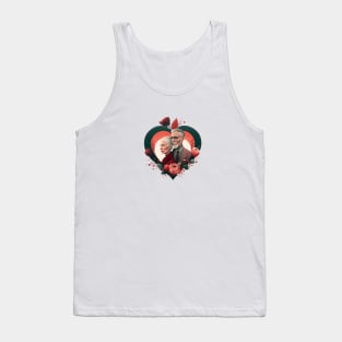 Illustration of old couple man and woman in heart Tank Top